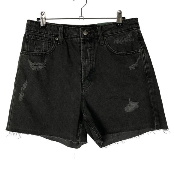 Wild Fable Black Super High Rise Cutoff Distressed Denim Shorts 8 - Picture 2 of 4